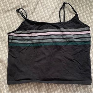 AE Cropped Navy Striped Cami